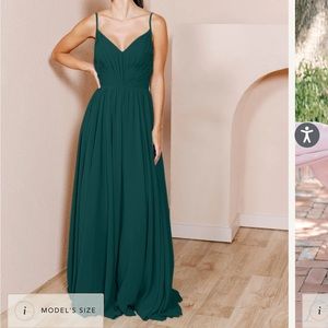 Revelry Penelope Chiffon Bridesmaid Dress - classic Emerald color (dark green)